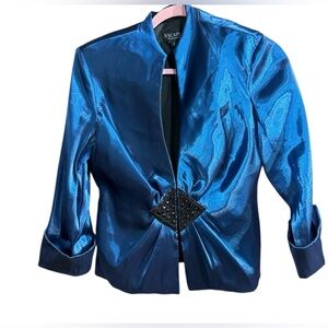Xscape Joanna Chen Blue Formal Jacket Sz XS